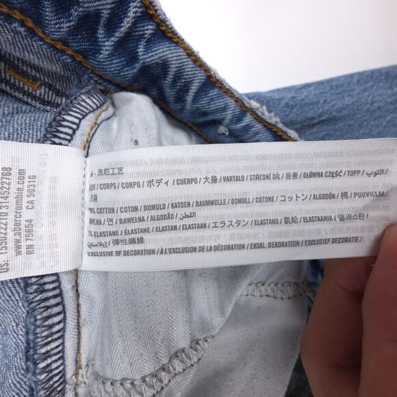 ABERCROMBIE Curve Love Dad High Rise Jeans Clean Girl Minimal Y2k 90s Essential - Picture 7 of 8